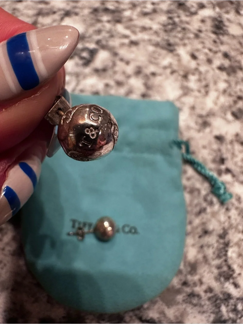 Tiffany and CO Sterling Silver Ball Stud Earrings - Polished Silver